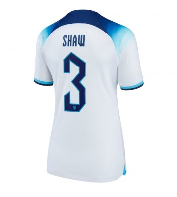 Anglia Luke Shaw #3 Koszulka Podstawowych Kobiety MŚ 2022 Krótki Rękaw